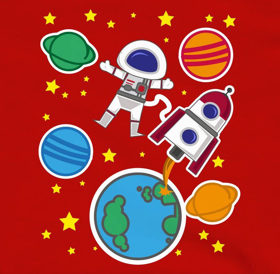 Shirtracer Weltall Mit Astronaut: Tshirt Turnbeutel Shirtracer
