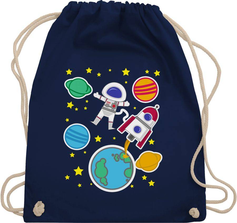 Shirtracer Weltall mit Astronaut: Tshirt Turnbeutel Shirtracer