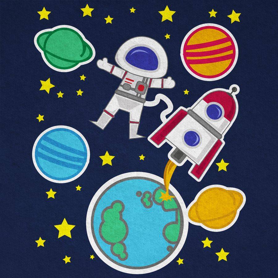 Shirtracer Weltall Mit Astronaut: Tshirt Turnbeutel Shirtracer