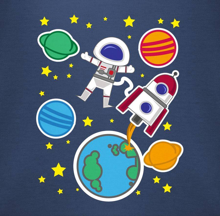 Shirtracer Weltall Mit Astronaut: Tshirt Turnbeutel Shirtracer