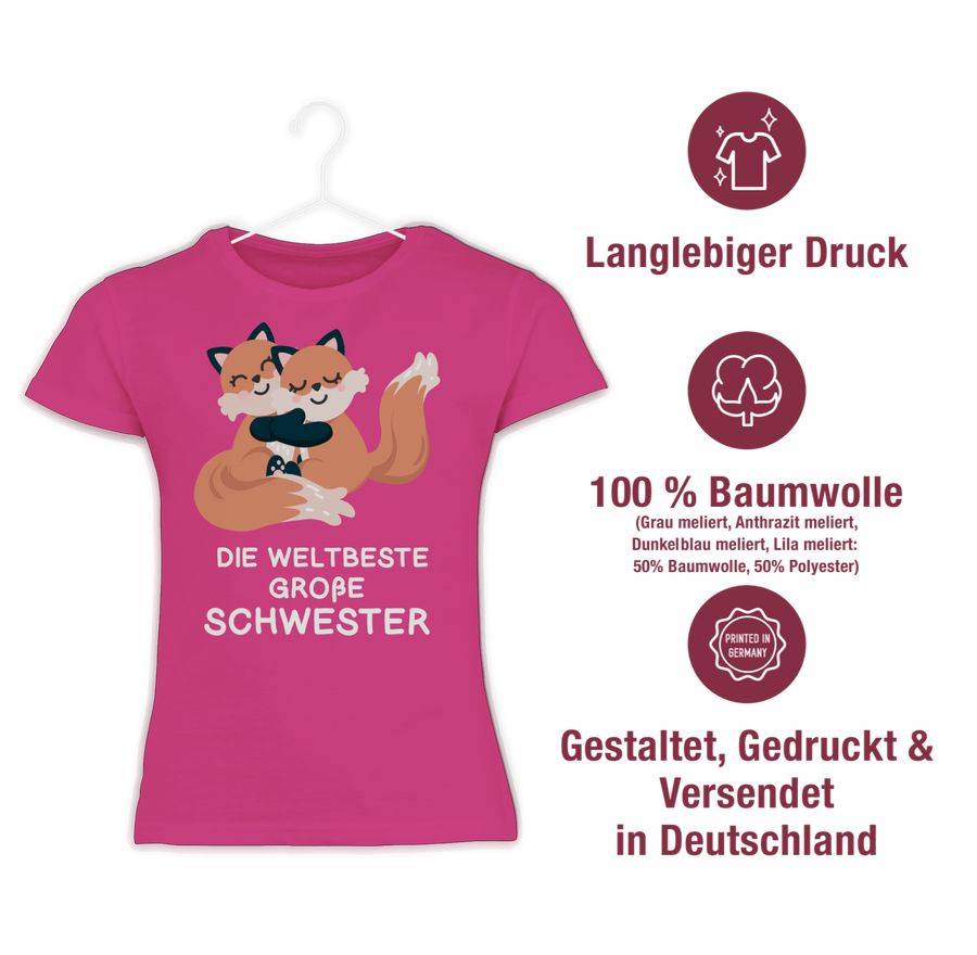 Shirtracer Weltbeste Große Schwester - Fuchs: Tshirt Rucksack Shirtracer