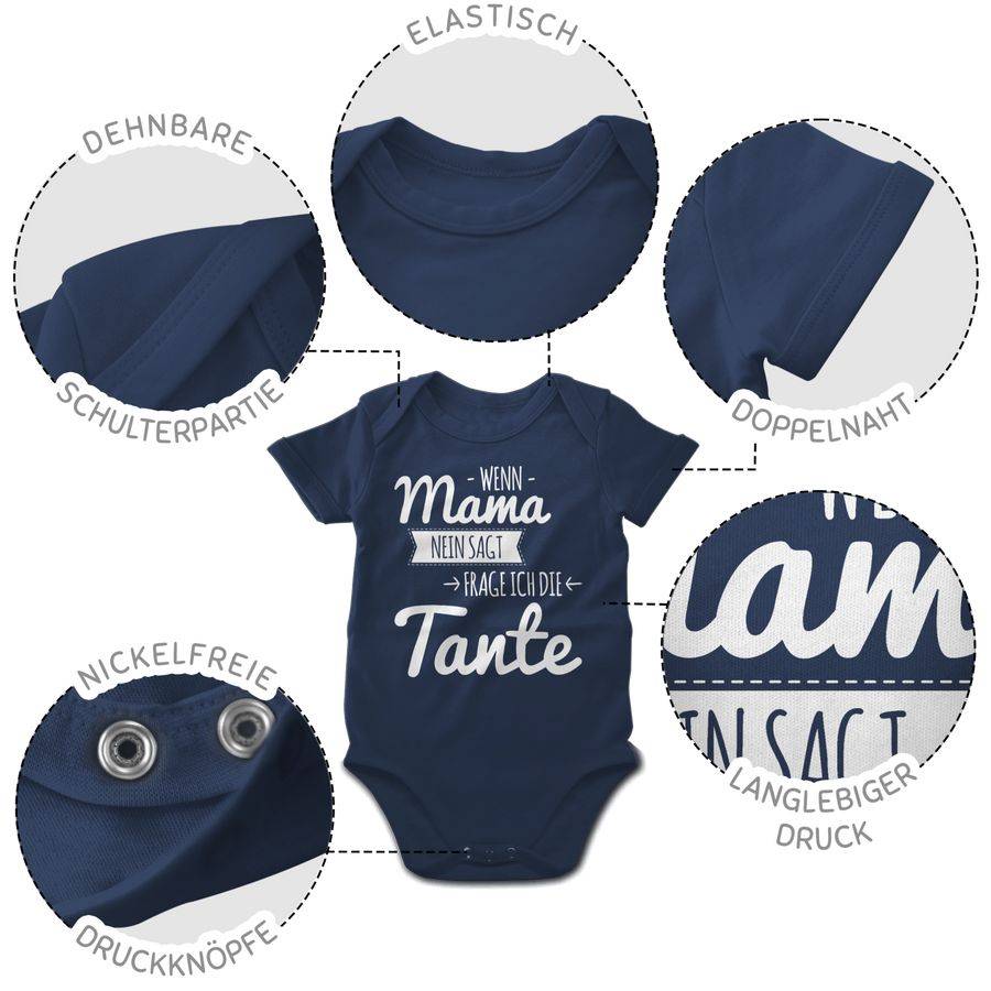 Shirtracer Wenn Mama Nein Sagt Frag Ich Die Tante - Weiß: T-Shirt Turnbeutel Shirtracer