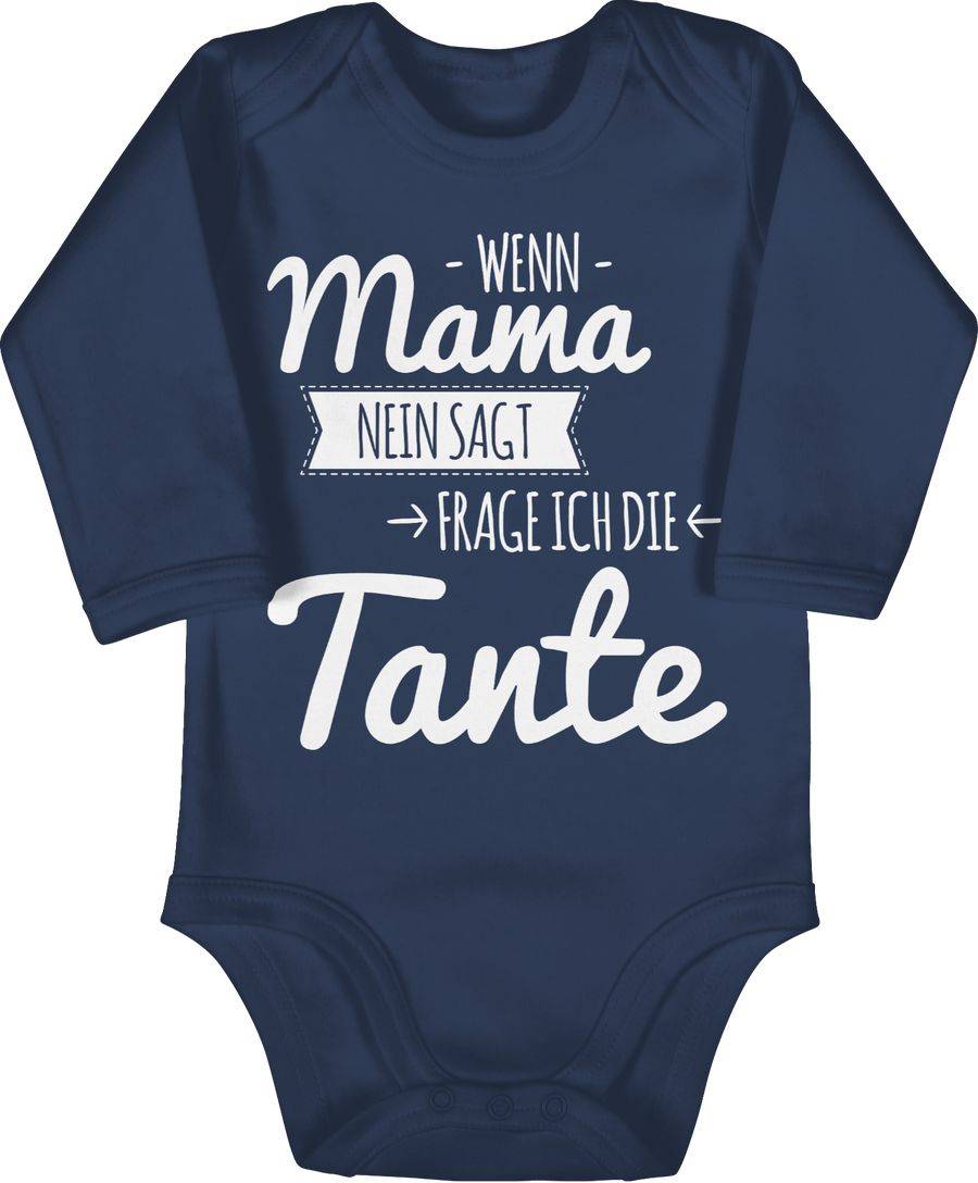Shirtracer Wenn Mama nein sagt frag ich die Tante - weiß: T-Shirt Turnbeutel Shirtracer