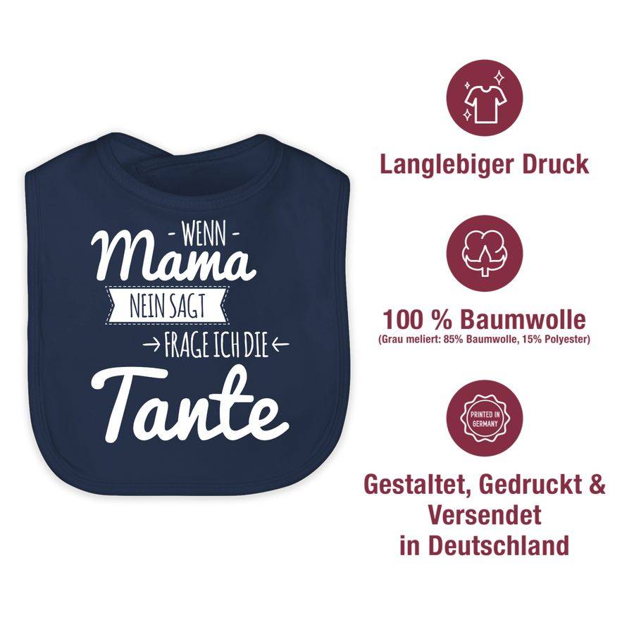 Shirtracer Wenn Mama Nein Sagt Frag Ich Die Tante - Weiß: T-Shirt Turnbeutel Shirtracer