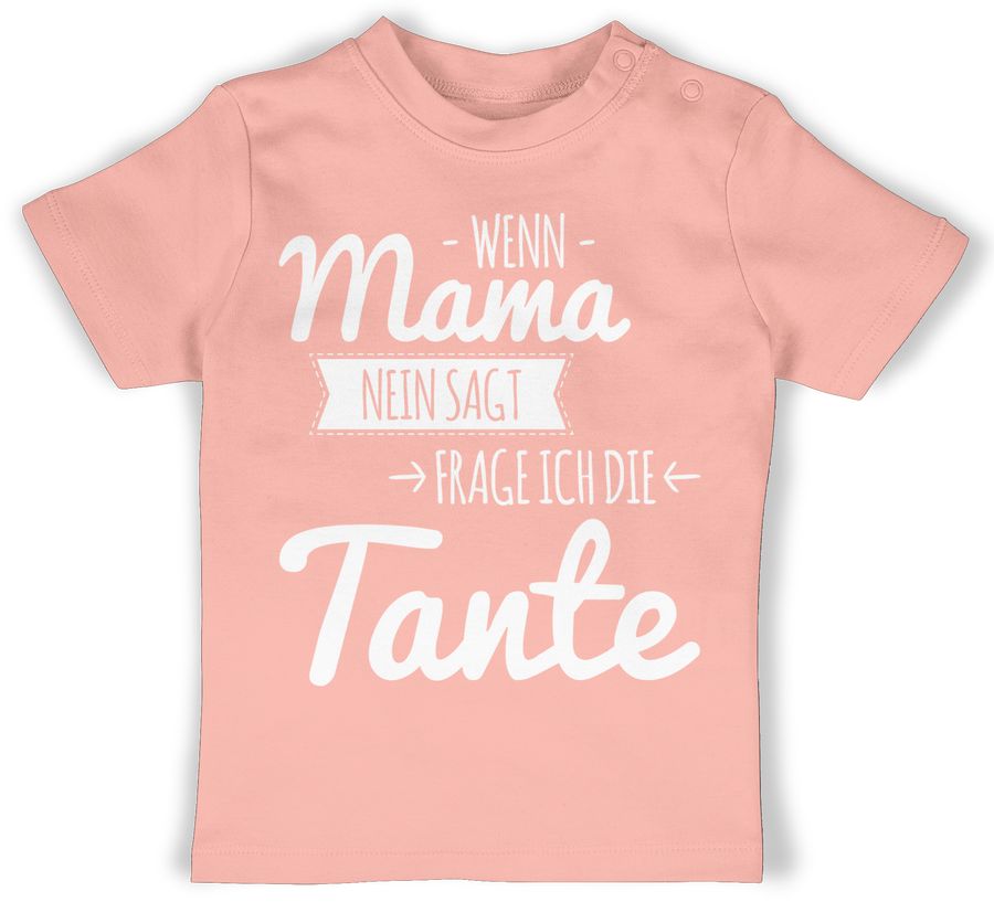Shirtracer Wenn Mama nein sagt frag ich die Tante - weiß: T-Shirt Turnbeutel Shirtracer