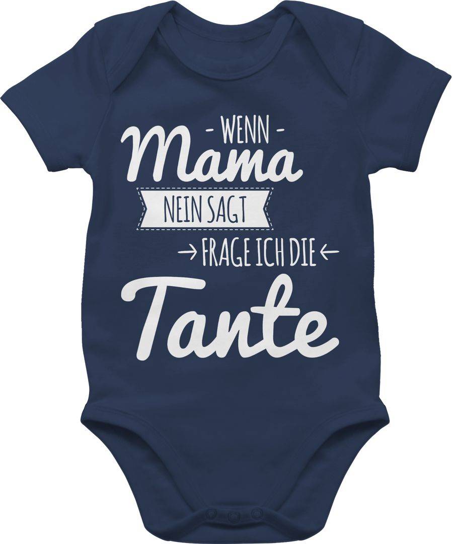 Shirtracer Wenn Mama nein sagt frag ich die Tante - weiß: T-Shirt Turnbeutel Shirtracer