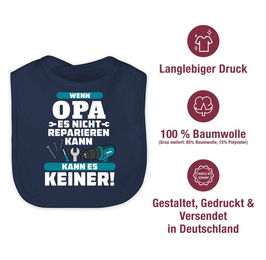 Shirtracer Wenn Opa Es Nicht Reparieren Kann Kann Es Keiner Blau: Tshirt Rucksack Shirtracer