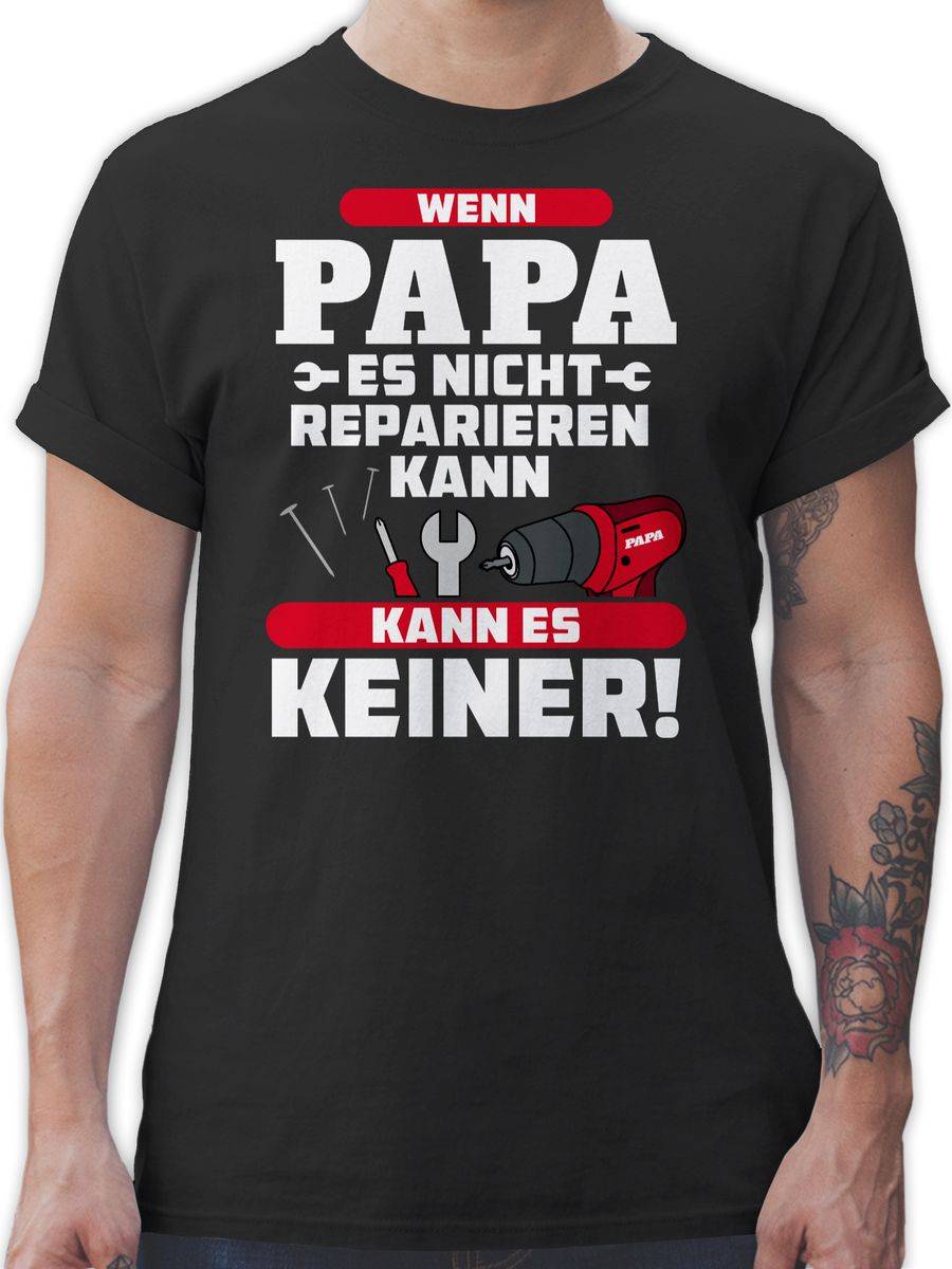 Shirtracer Wenn Papa es nicht reparieren kann kann es keiner - rot: T-Shirt Turnbeutel Shirtracer