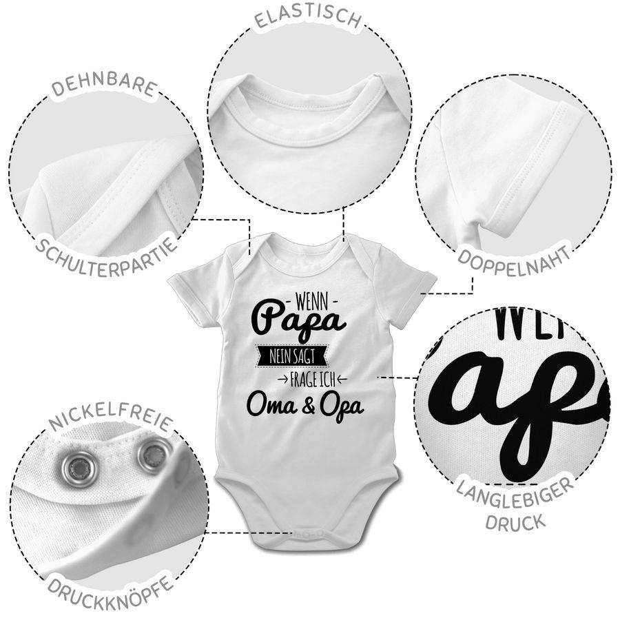 Shirtracer Wenn Papa Nein Sagt Frage Ich Oma & Opa - Schwarz Shirts & Mehr Shirtracer