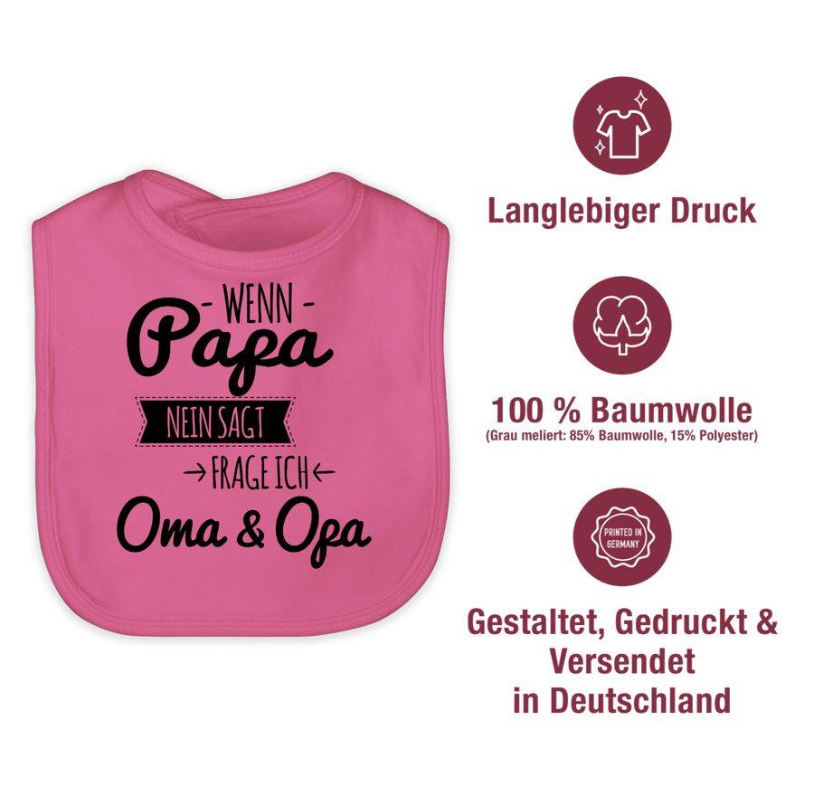 Shirtracer Wenn Papa Nein Sagt Frage Ich Oma & Opa - Schwarz Shirts & Mehr Shirtracer