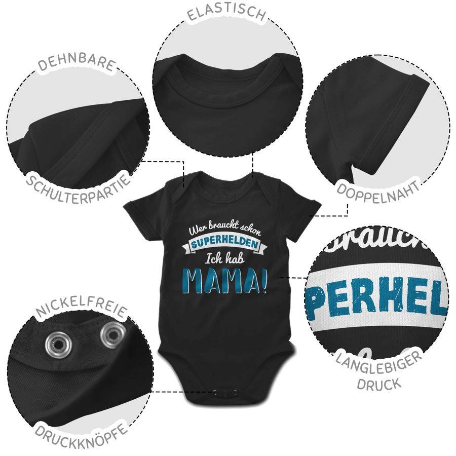 Shirtracer Wer Braucht Schon Superhelden Ich Hab Mama Blau Shirts & Mehr Shirtracer
