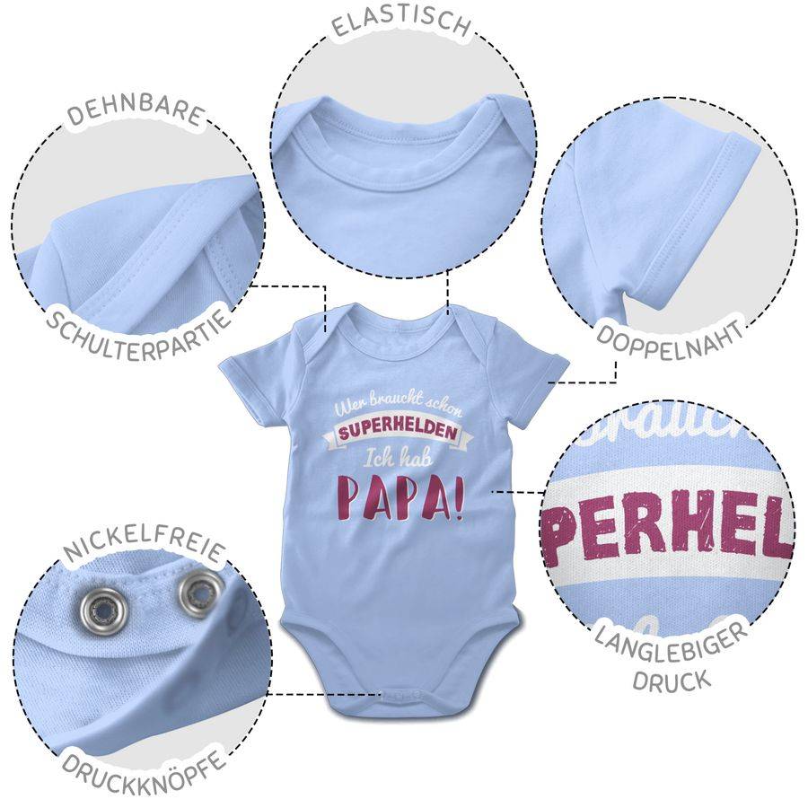 Shirtracer Wer Braucht Schon Superhelden Ich Hab Papa Rosa Shirts & Mehr Shirtracer