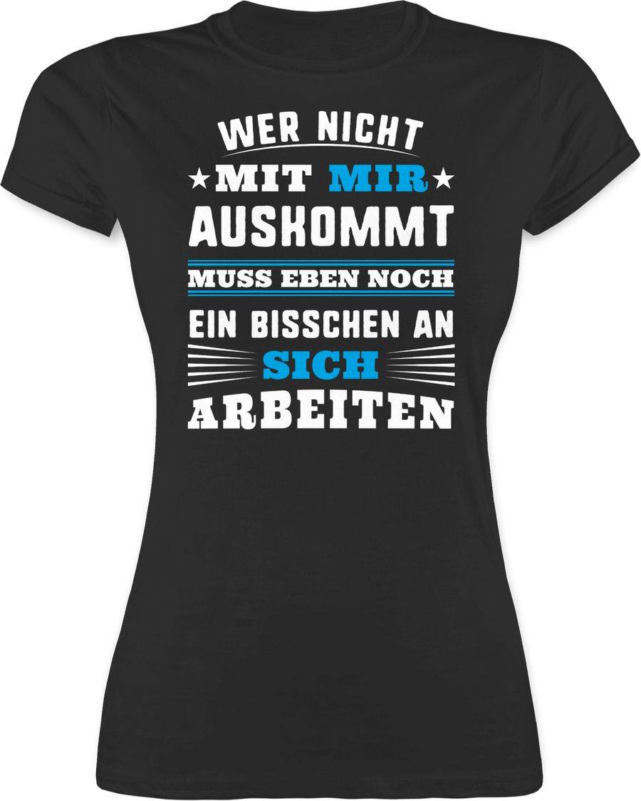 Shirtracer Wer mit mir nicht auskommt - blau: T-Shirt Gym Bag Shirtracer