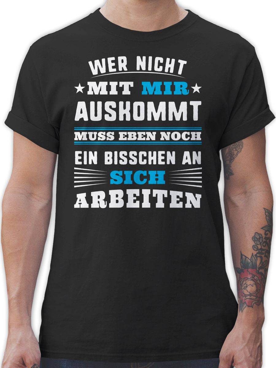 Shirtracer Wer mit mir nicht auskommt - blau: T-Shirt Gym Bag Shirtracer