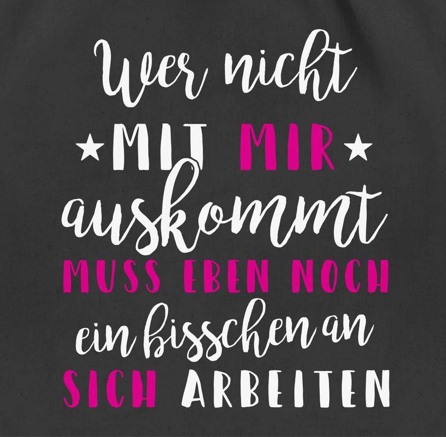 Shirtracer Wer Mit Mir Nicht Auskommt - Rosa: Tshirt Gym Bag Shirtracer