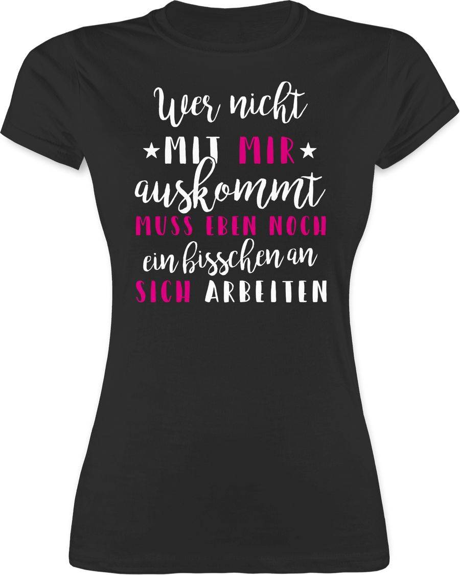 Shirtracer Wer mit mir nicht auskommt - rosa: Tshirt Gym Bag Shirtracer