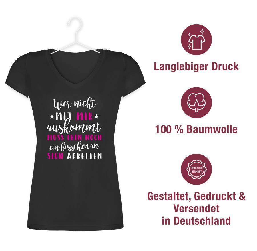 Shirtracer Wer Mit Mir Nicht Auskommt - Rosa: Tshirt Gym Bag Shirtracer