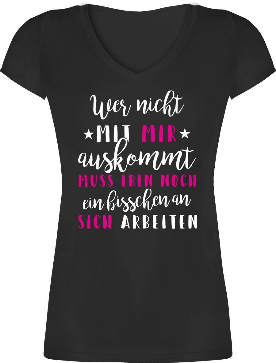 Shirtracer Wer mit mir nicht auskommt - rosa: Tshirt Gym Bag Shirtracer