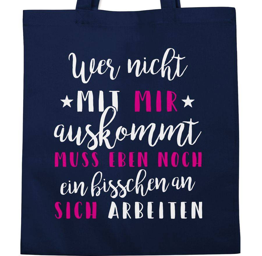 Shirtracer Wer Mit Mir Nicht Auskommt - Rosa: Tshirt Gym Bag Shirtracer