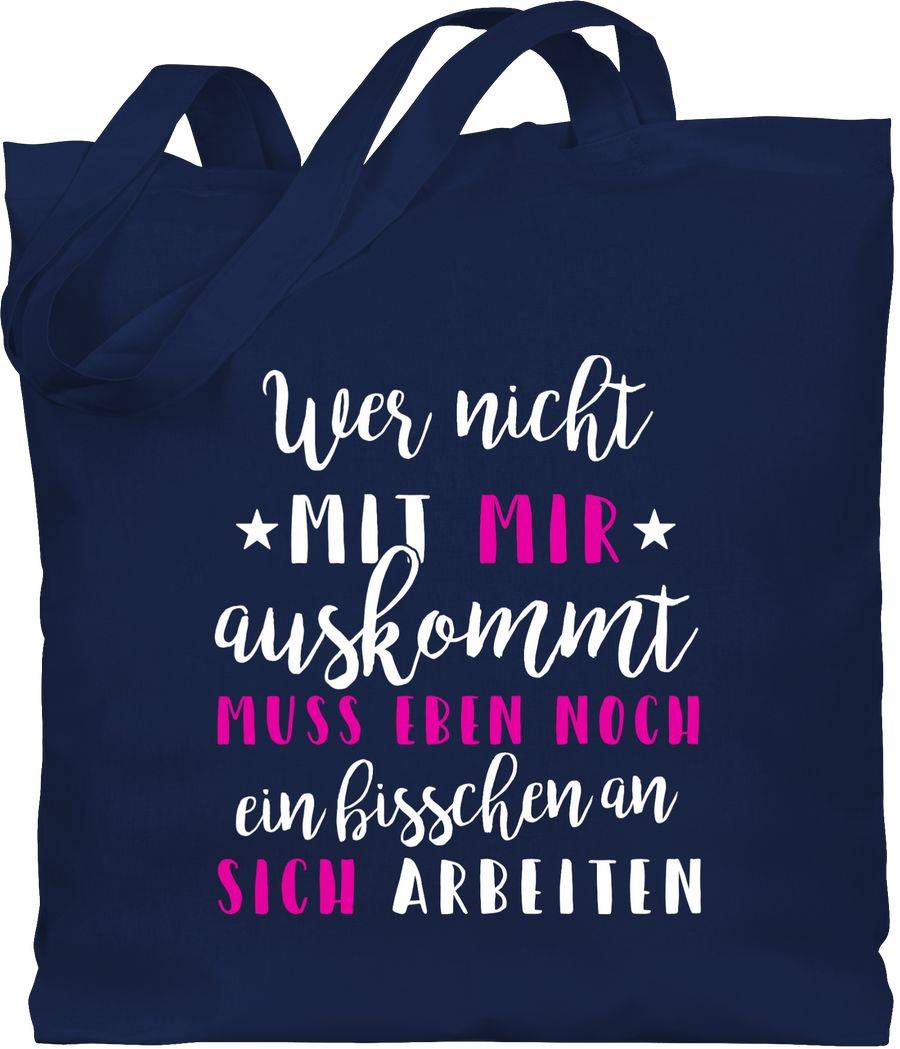 Shirtracer Wer mit mir nicht auskommt - rosa: Tshirt Gym Bag Shirtracer