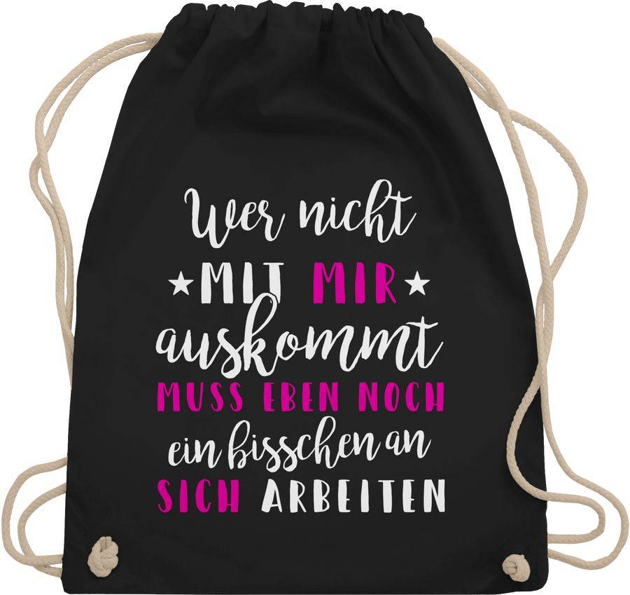 Shirtracer Wer mit mir nicht auskommt - rosa: Tshirt Gym Bag Shirtracer