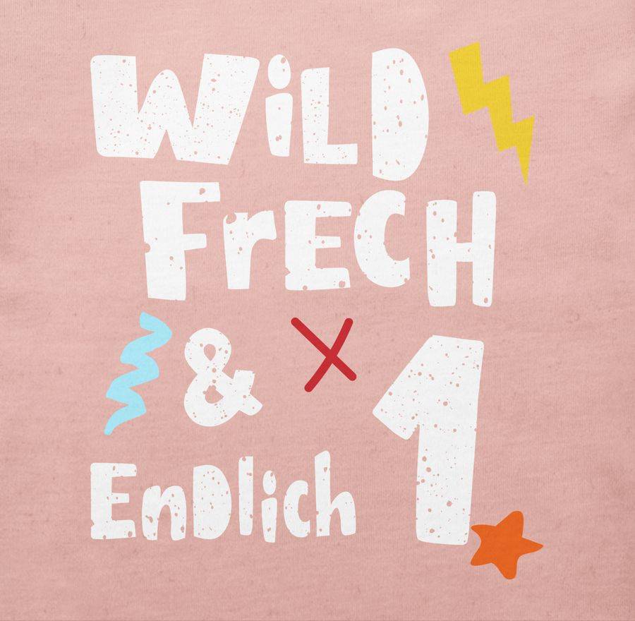 Shirtracer Wild Frech Und Endlich 1 - Ein Jahre Wunderbar: Tshirt Turnbeutel Shirtracer