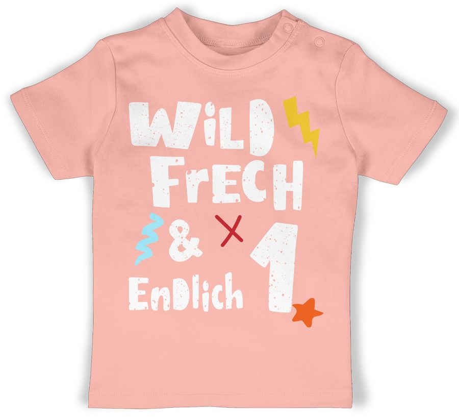 Shirtracer Wild frech und endlich 1 - Ein Jahre Wunderbar: Tshirt Turnbeutel Shirtracer