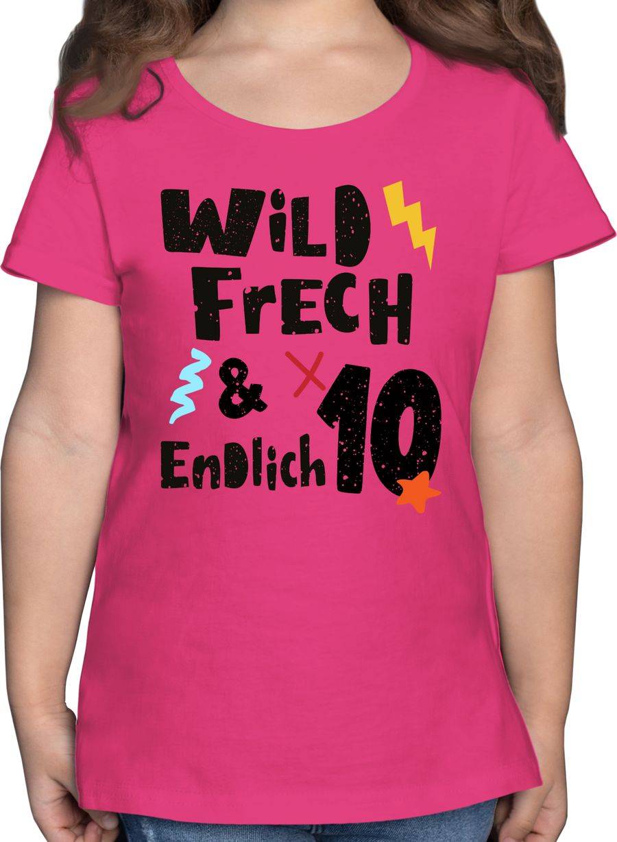 Shirtracer Wild frech und endlich 10 - Wunderbar zehn Jahre: Tshirt Turnbeutel Shirtracer