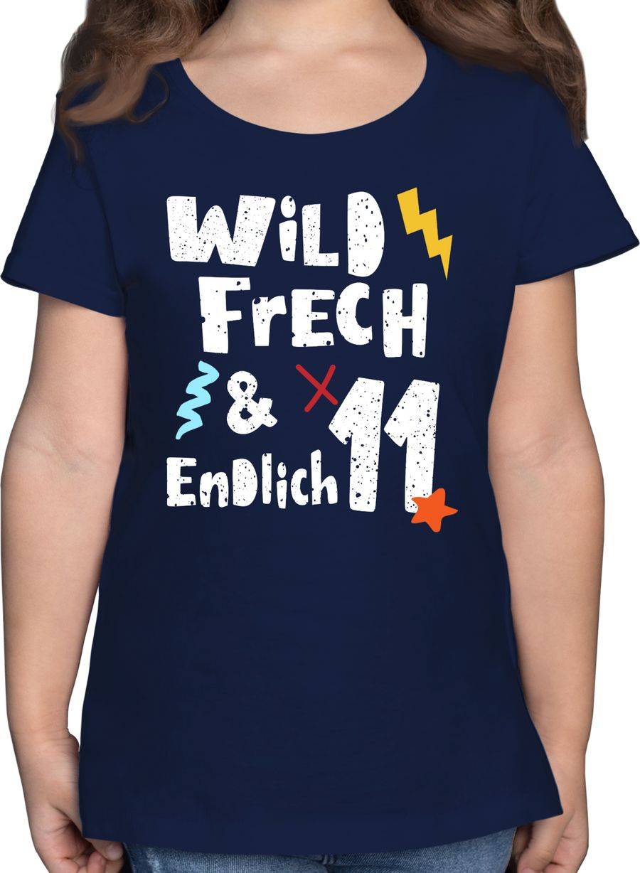 Shirtracer Wild frech und endlich 11 - Elf Jahre Wunderbar: T-Shirt Turnbeutel Shirtracer