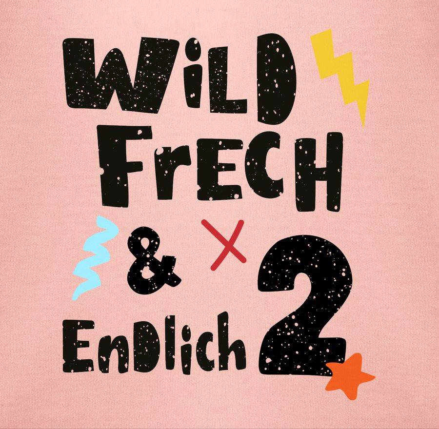 Shirtracer Wild frech und endlich 2 - Wunderbar zwei Jahre: Tshirt Rucksack Shirtracer