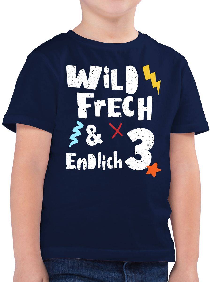 Shirtracer Wild frech und endlich 3 - Drei Jahre Wunderbar: Tshirt Turnbeutel Shirtracer