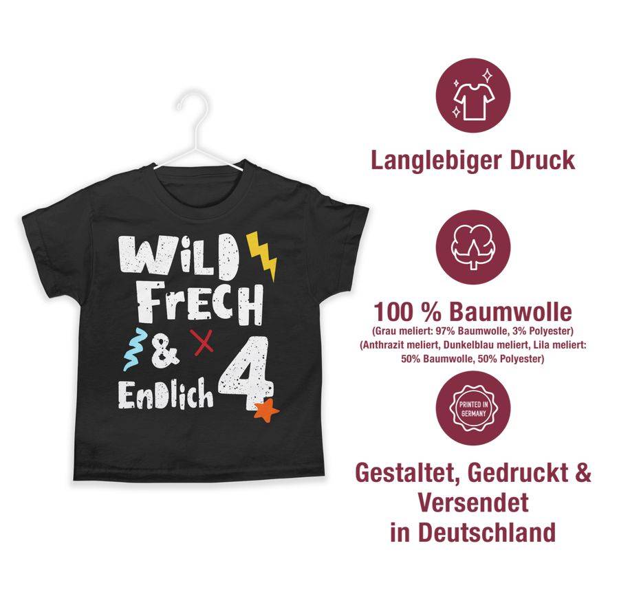 Shirtracer Wild Frech Und Endlich 4 - Vier Jahre Wunderbar Shirts & Mehr Shirtracer
