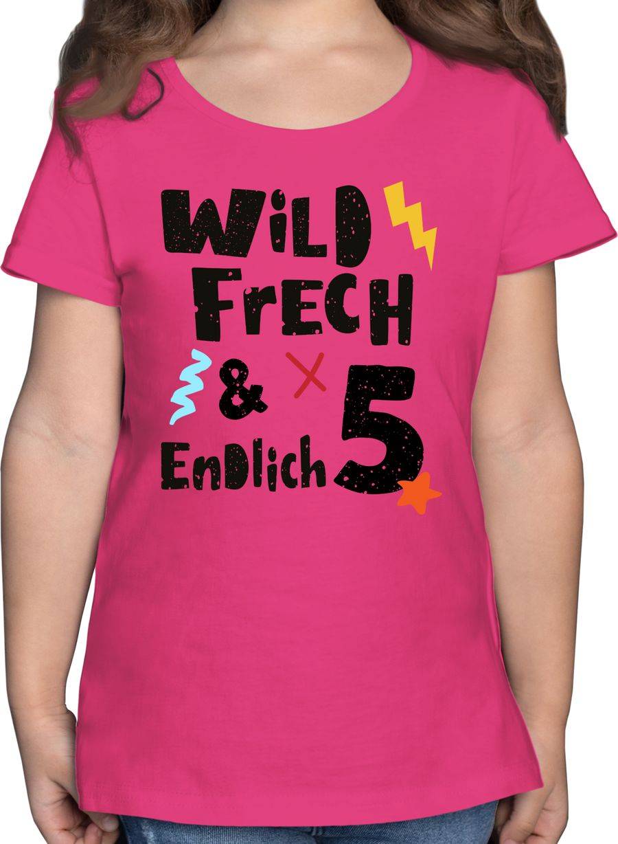 Shirtracer Wild frech und endlich 5 - Wunderbar fünf Jahre: Tshirt Turnbeutel Shirtracer