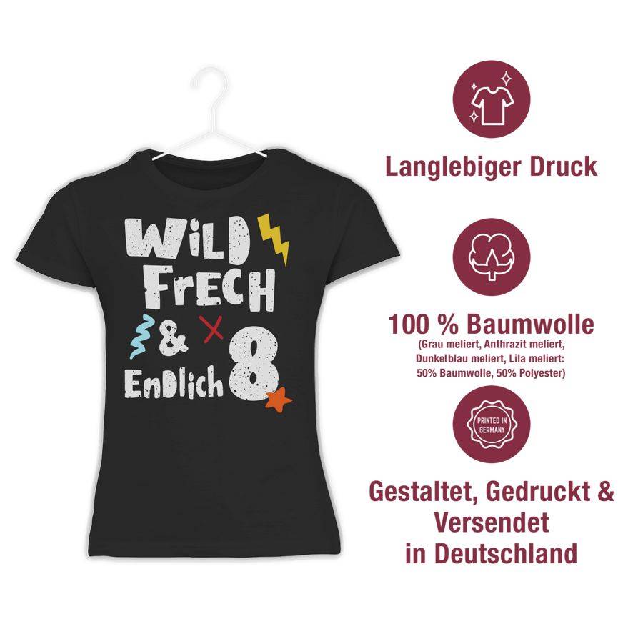 Shirtracer Wild Frech Und Endlich 8 - Acht Jahre Wunderbar: T-Shirt Rucksack Shirtracer