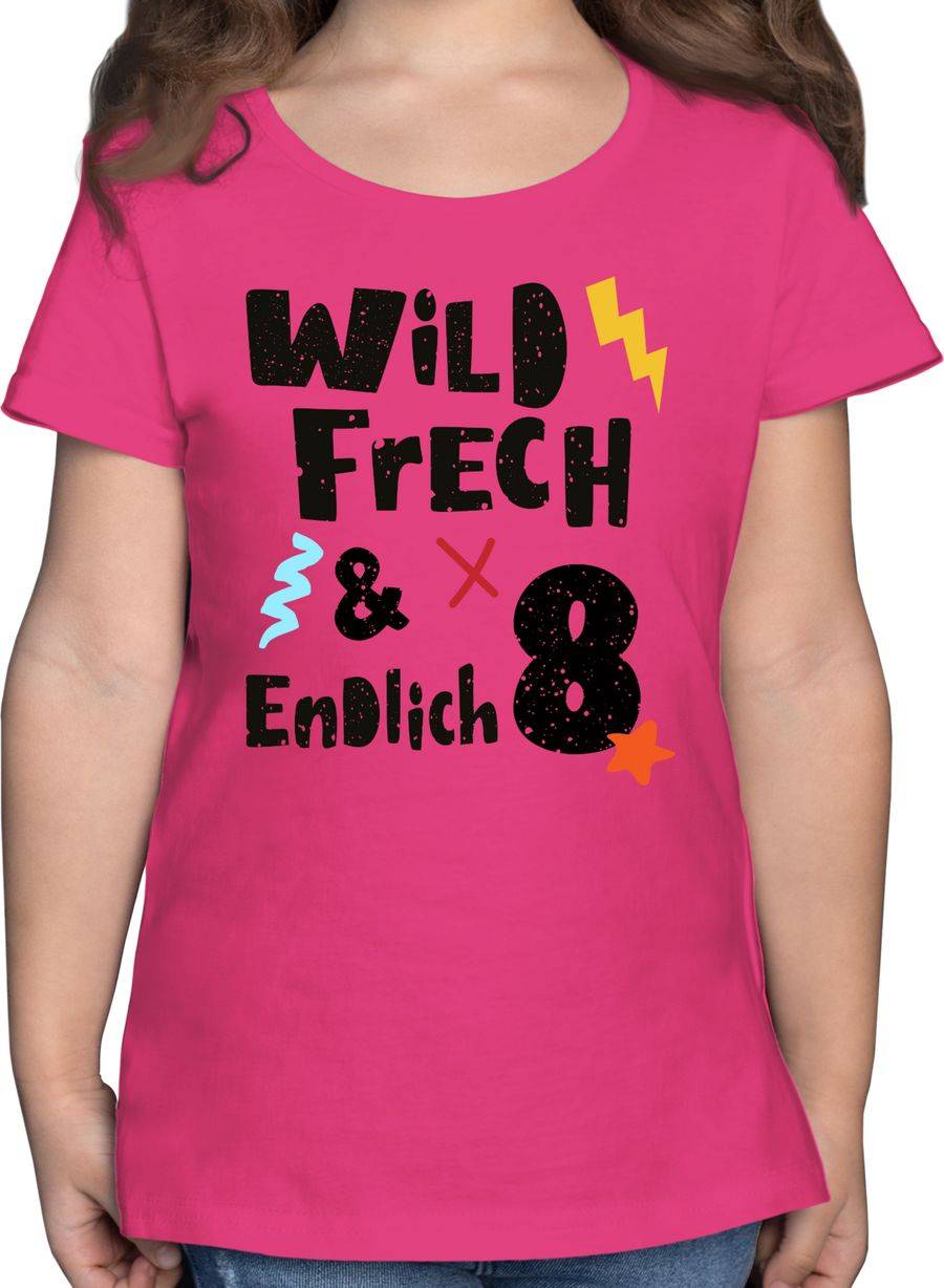 Shirtracer Wild frech und endlich 8 - Wunderbar acht Jahre: T-Shirt Turnbeutel Shirtracer