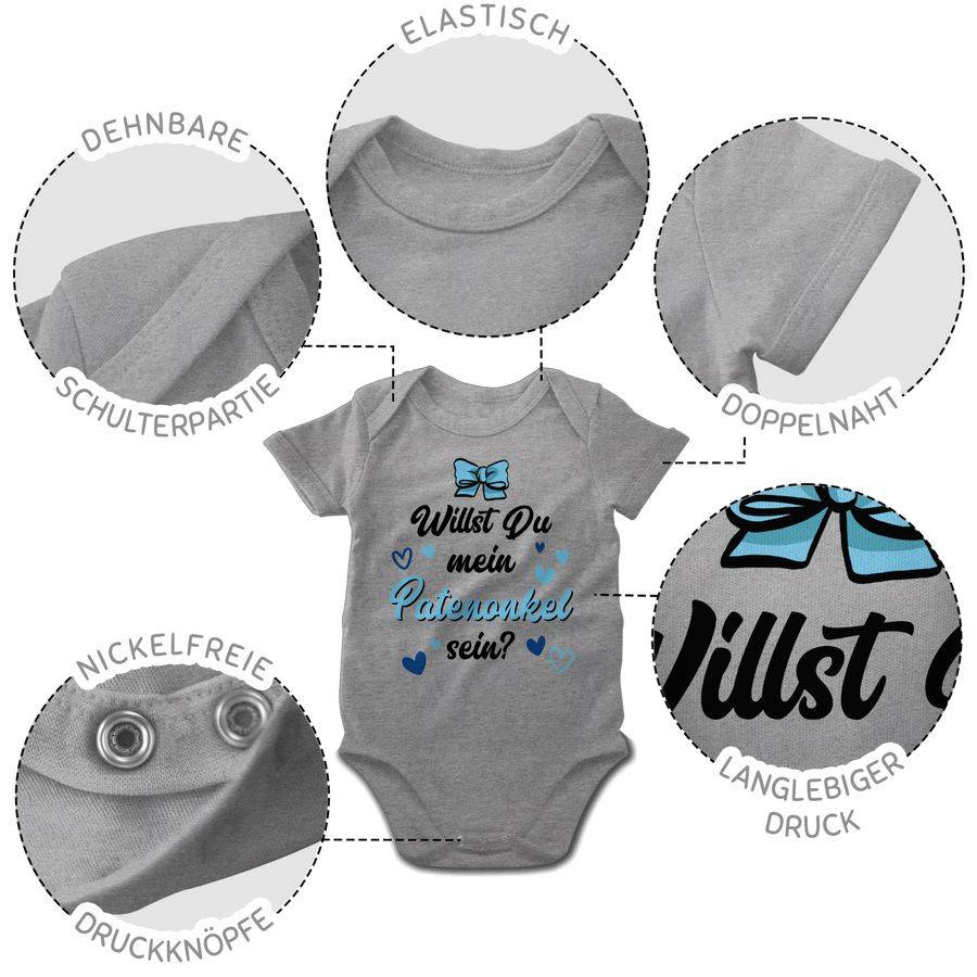 Shirtracer Willst Du Mein Patenonkel Sein Schwarz Blau: Tshirt Turnbeutel Shirtracer