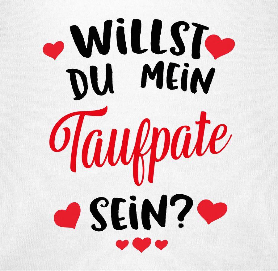 Shirtracer Willst Du Mein Taufpate Sein? - Rot: T-Shirt Turnbeutel Shirtracer