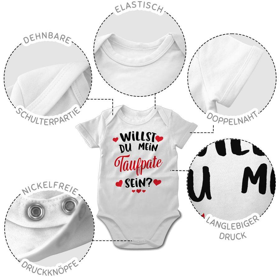 Shirtracer Willst Du Mein Taufpate Sein? - Rot: T-Shirt Turnbeutel Shirtracer