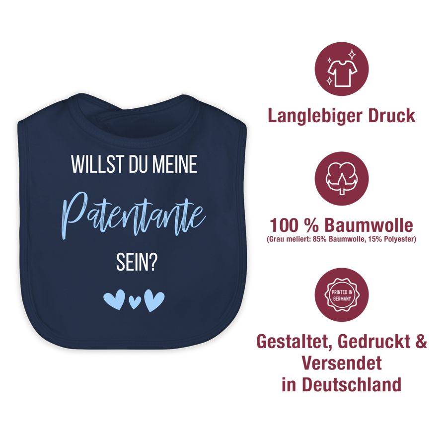 Shirtracer Willst Du Meine Patentante Sein? Babyblau: Tshirt Turnbeutel Shirtracer