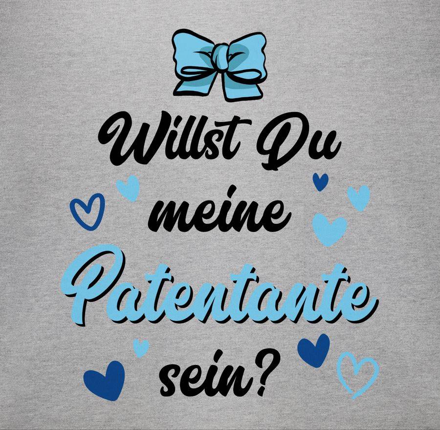 Shirtracer Willst Du Meine Patentante Sein Schwarz Blau: T-Shirt Turnbeutel Shirtracer