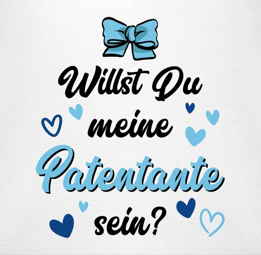 Shirtracer Willst Du Meine Patentante Sein Schwarz Blau: T-Shirt Turnbeutel Shirtracer