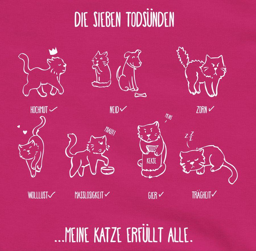 Shirtracer Witziges Katzenmotiv - Todsünden Shirts & Mehr Shirtracer
