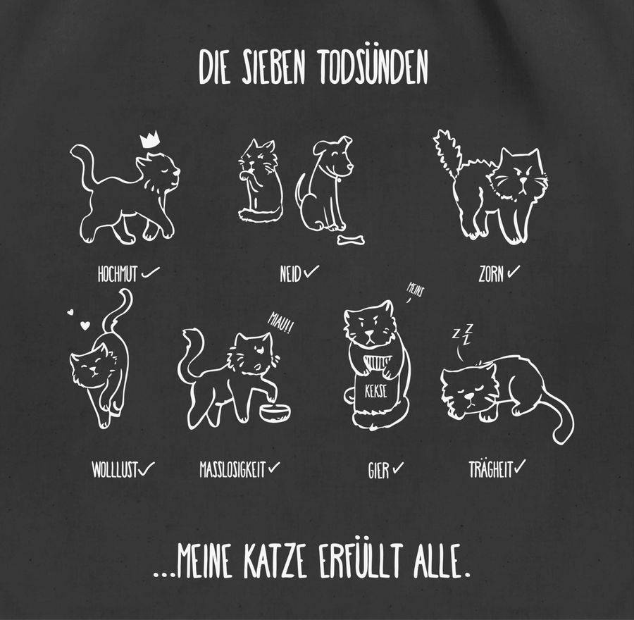 Shirtracer Witziges Katzenmotiv - Todsünden Shirts & Mehr Shirtracer