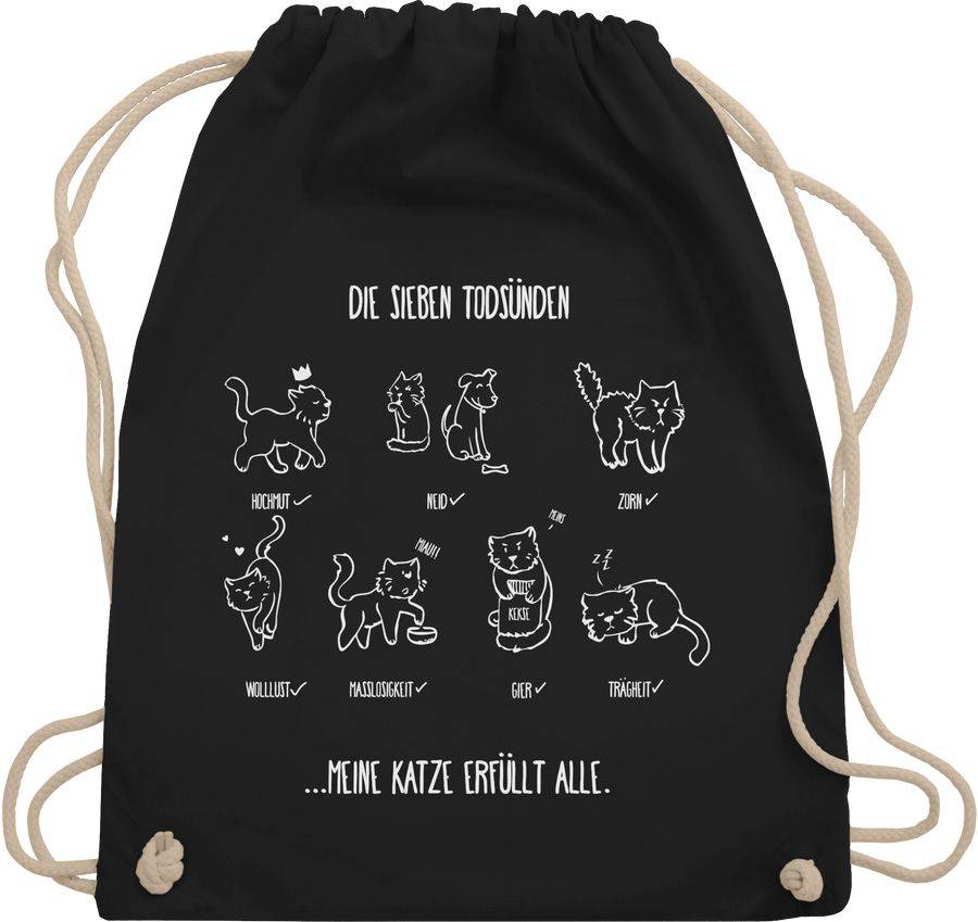 Shirtracer witziges Katzenmotiv - Todsünden Shirts & Mehr Shirtracer