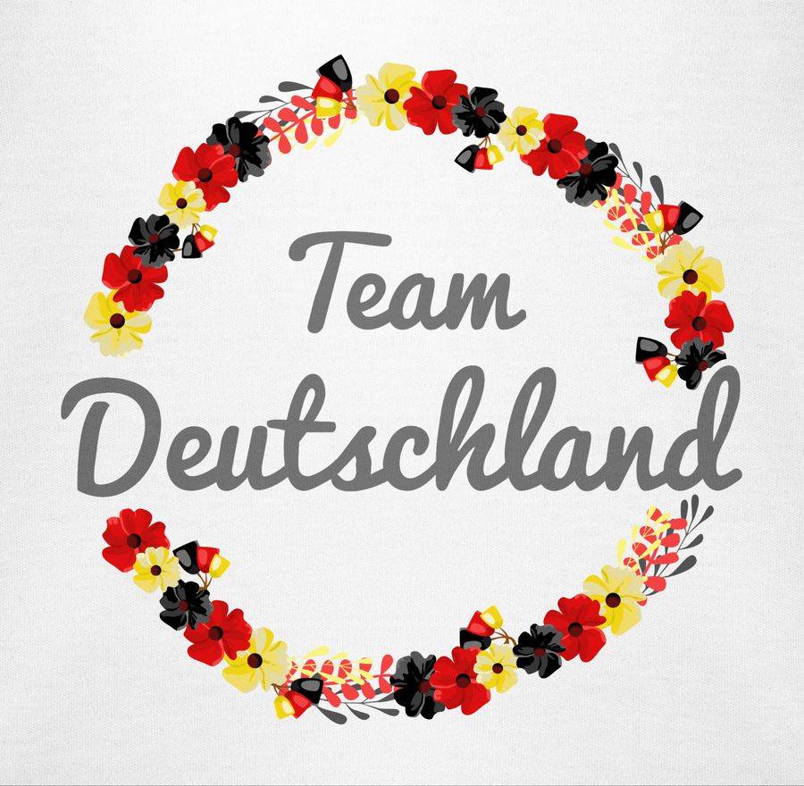 Shirtracer WM Team Deutschland Blumen: T-Shirt Turnbeutel Shirtracer