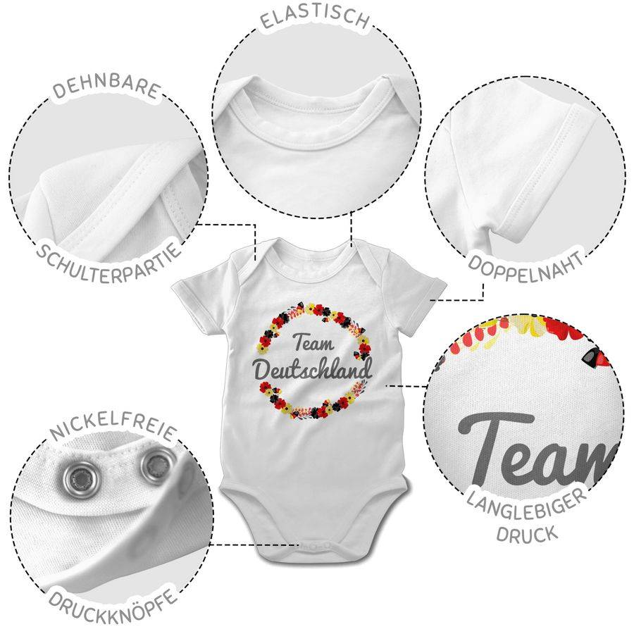 Shirtracer WM Team Deutschland Blumen: T-Shirt Turnbeutel Shirtracer