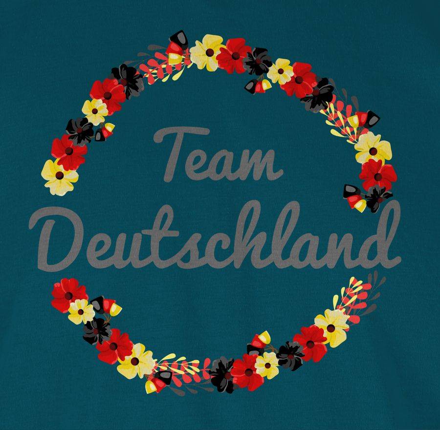 Shirtracer WM Team Deutschland Blumen: T-Shirt Turnbeutel Shirtracer