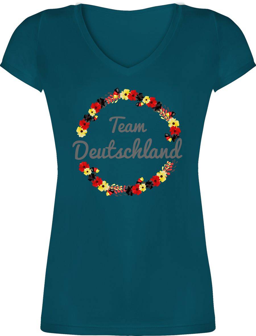 Shirtracer WM Team Deutschland Blumen: T-Shirt Turnbeutel Shirtracer