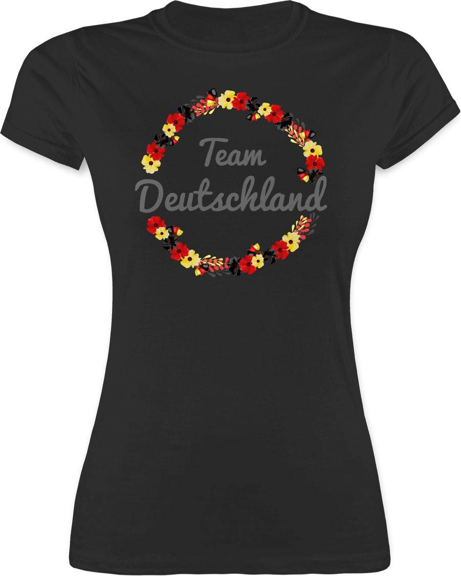 Shirtracer WM Team Deutschland Blumen: T-Shirt Turnbeutel Shirtracer