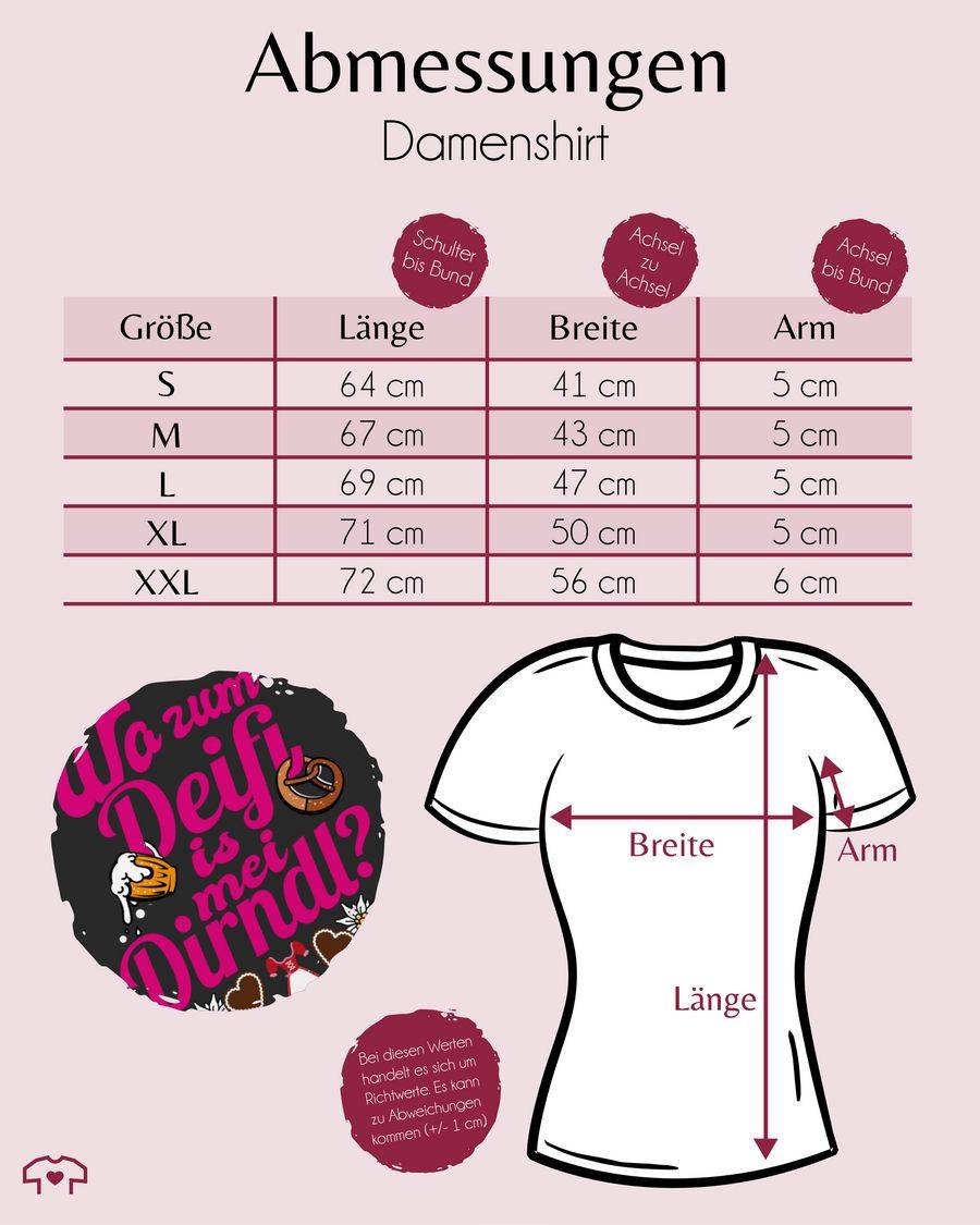 Shirtracer Wo Zum Deifi Is Mei Dirndl Pink - Bier Und Brezel Shirts & Mehr Shirtracer